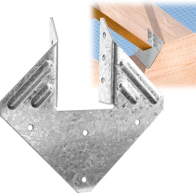 Garaook 50 Pack 16-Gauge Hurricane Ties for Rafter, Heavy Duty Hurricane Straps, Robust Hot Dip Galvanized Rafter Ties Brackets, Joist Hangers for 2X Deck Joists - Image 1